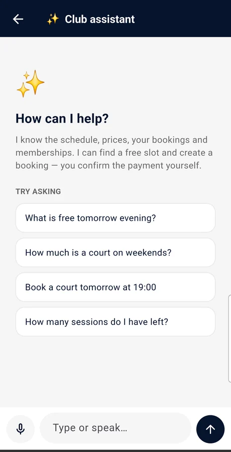 Urban Sport City — AI assistant
